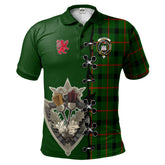 Clan Kincaid Modern Tartan Polo Shirt - Lion Rampant And Celtic Thistle Style PH68 Kincaid Modern Tartan Tartan Polo