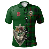 Clan Kirkcaldy Tartan Polo Shirt - Lion Rampant And Celtic Thistle Style RA54 Kirkcaldy Tartan Tartan Polo