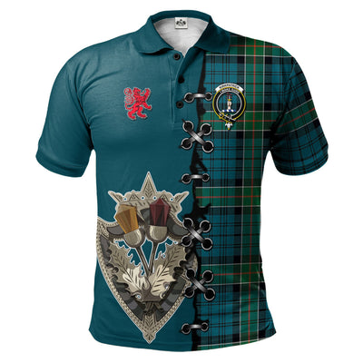 Clan Kirkpatrick Tartan Polo Shirt - Lion Rampant And Celtic Thistle Style