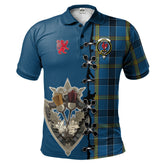 Clan Laing Tartan Polo Shirt - Lion Rampant And Celtic Thistle Style GY54 Laing Tartan Tartan Polo