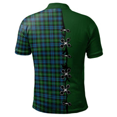 Clan Lamont Tartan Polo Shirt - Lion Rampant And Celtic Thistle Style DA15 Lamont Tartan Tartan Polo