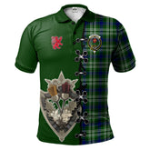 Clan Learmonth Tartan Polo Shirt - Lion Rampant And Celtic Thistle Style QX27 Learmonth Tartan Tartan Polo