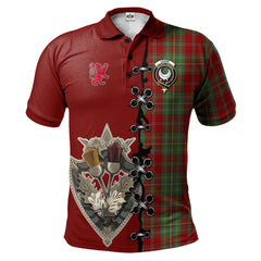 Clan Leask Tartan Polo Shirt - Lion Rampant And Celtic Thistle Style QR84 Leask Tartan Tartan Polo