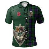 Clan Leslie Hunting Tartan Polo Shirt - Lion Rampant And Celtic Thistle Style HB66 Leslie Hunting Tartan Tartan Polo