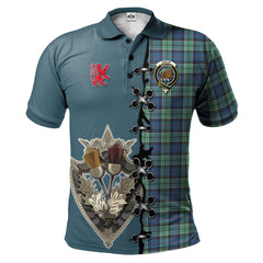 Clan Leslie Hunting Ancient Tartan Polo Shirt - Lion Rampant And Celtic Thistle Style IX18 Leslie Hunting Ancient Tartan Tartan Polo
