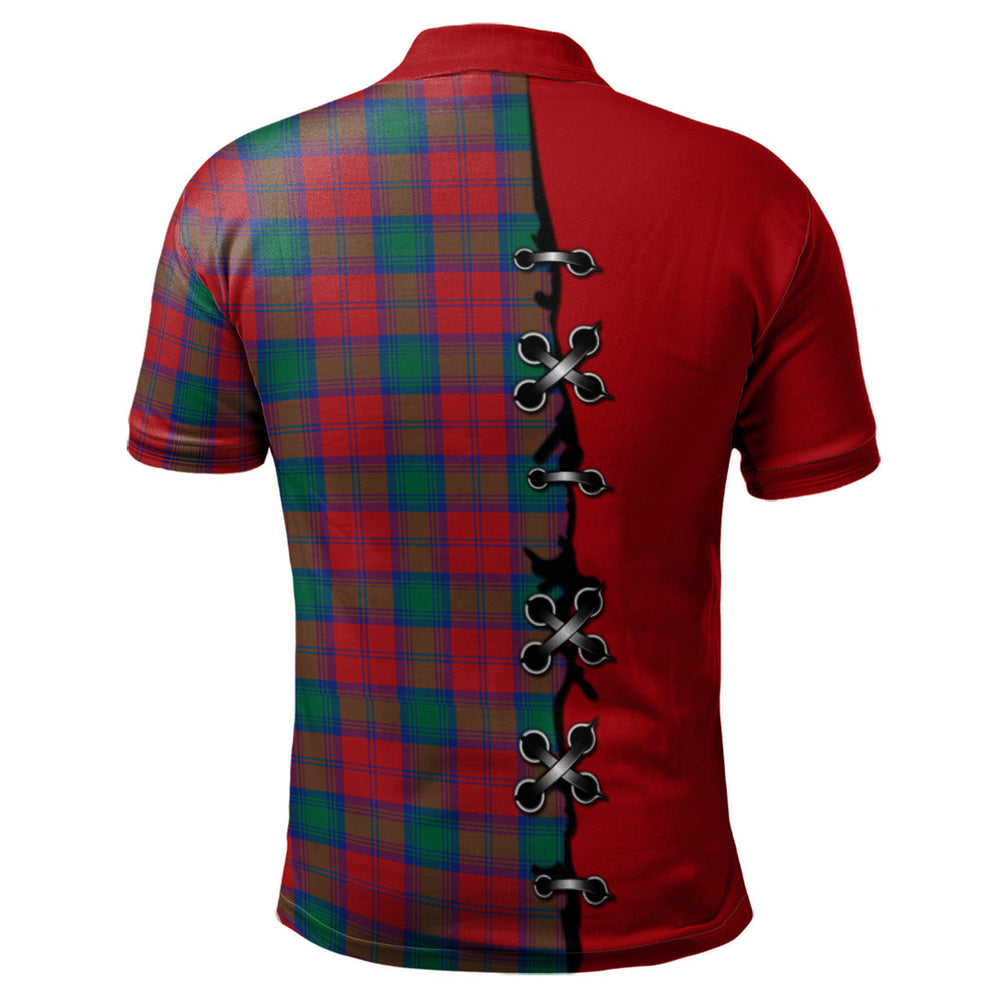 Clan Lindsay Modern Tartan Polo Shirt - Lion Rampant And Celtic Thistle Style DV53 Lindsay Modern Tartan Tartan Polo