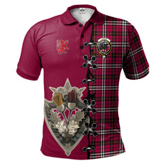Clan Little Tartan Polo Shirt - Lion Rampant And Celtic Thistle Style HM92 Little Tartan Tartan Polo