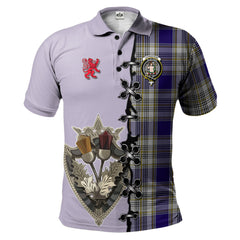 Clan LivingstonDress Tartan Polo Shirt - Lion Rampant And Celtic Thistle Style NJ54 LivingstonDress Tartan Tartan Polo