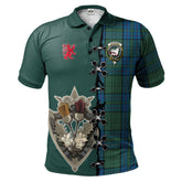 Clan Lockhart Tartan Polo Shirt - Lion Rampant And Celtic Thistle Style NT72 Lockhart Tartan Tartan Polo