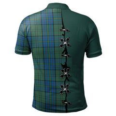 Clan Lockhart Tartan Polo Shirt - Lion Rampant And Celtic Thistle Style NT72 Lockhart Tartan Tartan Polo