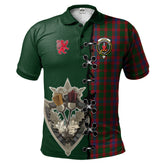Clan Logan Tartan Polo Shirt - Lion Rampant And Celtic Thistle Style KT48 Logan Tartan Tartan Polo