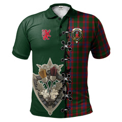 Clan Logan Tartan Polo Shirt - Lion Rampant And Celtic Thistle Style KT48 Logan Tartan Tartan Polo