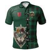Clan MacAlpin (MacAlpine) Ancient Tartan Polo Shirt - Lion Rampant And Celtic Thistle Style SV38 MacAlpin (MacAlpine) Ancient Tartan Tartan Polo