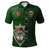 Clan MacAlpin (MacAlpine) Modern Tartan Polo Shirt - Lion Rampant And Celtic Thistle Style FJ32 MacAlpin (MacAlpine) Modern Tartan Tartan Polo
