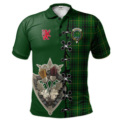 Clan MacArthur Tartan Polo Shirt - Lion Rampant And Celtic Thistle Style QH74 MacArthur Tartan Tartan Polo