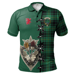 Clan MacArthur Ancient Tartan Polo Shirt - Lion Rampant And Celtic Thistle Style ZP51 MacArthur Ancient Tartan Tartan Polo