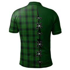 Clan MacArthur Highland Tartan Polo Shirt - Lion Rampant And Celtic Thistle Style BD38 MacArthur Highland Tartan Tartan Polo