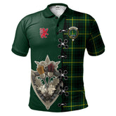 Clan MacArthur Modern Tartan Polo Shirt - Lion Rampant And Celtic Thistle Style SJ75 MacArthur Modern Tartan Tartan Polo