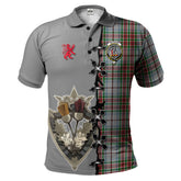 Clan Macbain Dress Tartan Polo Shirt - Lion Rampant And Celtic Thistle Style FC58 Macbain Dress Tartan Tartan Polo