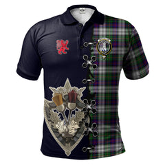 Clan MacCallum Dress Tartan Polo Shirt - Lion Rampant And Celtic Thistle Style NG49 MacCallum Dress Tartan Tartan Polo