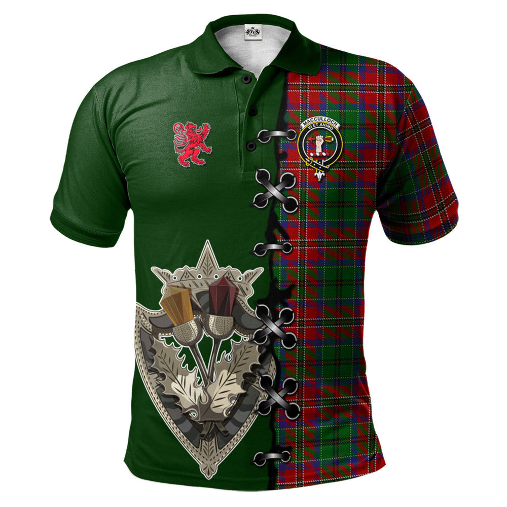 Clan MacCulloch Tartan Polo Shirt - Lion Rampant And Celtic Thistle Style CS49 MacCulloch Tartan Tartan Polo