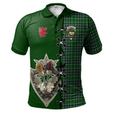 Clan MacDonald, Lord of the Isles Hunting Tartan Polo Shirt - Lion Rampant And Celtic Thistle Style UE80 MacDonald, Lord of the Isles Hunting Tartan Tartan Polo