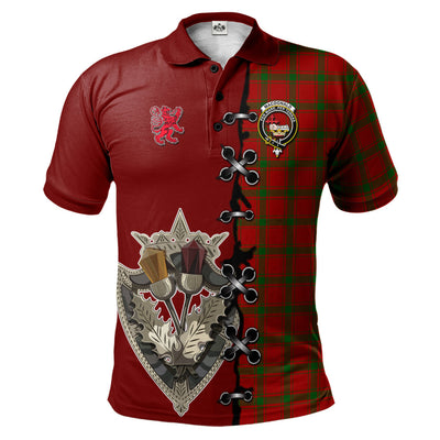 Clan MacDonald of Sleat Tartan Polo Shirt - Lion Rampant And Celtic Thistle Style