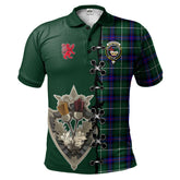 Clan MacDonald of the Isles Hunting Modern Tartan Polo Shirt - Lion Rampant And Celtic Thistle Style RQ62 MacDonald of the Isles Hunting Modern Tartan Tartan Polo