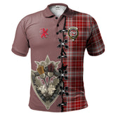 Clan MacDougal Dress Tartan Polo Shirt - Lion Rampant And Celtic Thistle Style DF38 MacDougal Dress Tartan Tartan Polo
