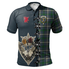 Clan MacDowall Tartan Polo Shirt - Lion Rampant And Celtic Thistle Style OM36 MacDowall Tartan Tartan Polo