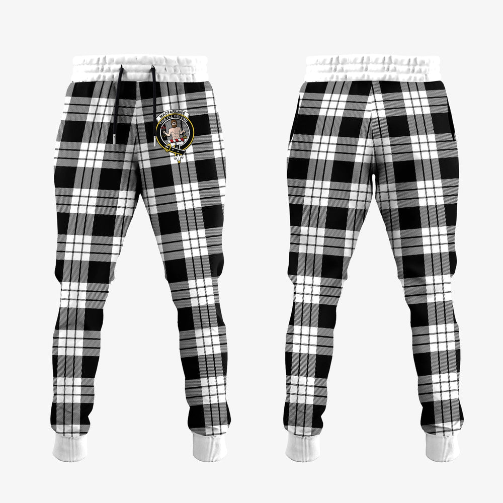 Clan MacFarlane Black White Tartan Crest Jogger Sweatpants TP73 Clan MacFarlane Tartan Today