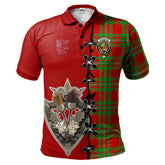 Clan MacGregor Modern Tartan Polo Shirt - Lion Rampant And Celtic Thistle Style LA26 MacGregor Modern Tartan Tartan Polo