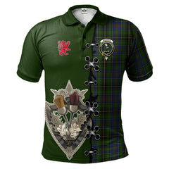 Clan MacInnes Tartan Polo Shirt - Lion Rampant And Celtic Thistle Style NK16 MacInnes Tartan Tartan Polo