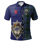 Clan MacInnes Modern Tartan Polo Shirt - Lion Rampant And Celtic Thistle Style LC96 MacInnes Modern Tartan Tartan Polo