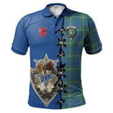 Clan MacIntyre Hunting Ancient Tartan Polo Shirt - Lion Rampant And Celtic Thistle Style EQ63 MacIntyre Hunting Ancient Tartan Tartan Polo