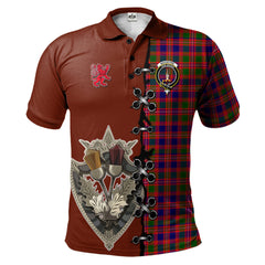 Clan MacIntyre Modern Tartan Polo Shirt - Lion Rampant And Celtic Thistle Style TM10 MacIntyre Modern Tartan Tartan Polo