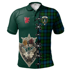 Clan MacKay Modern Tartan Polo Shirt - Lion Rampant And Celtic Thistle Style OP70 MacKay Modern Tartan Tartan Polo