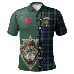 Clan MacKenzie Hunting Green Tartan Polo Shirt - Lion Rampant And Celtic Thistle Style SL48 MacKenzie Hunting Green Tartan Tartan Polo