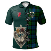 Clan MacKie Tartan Polo Shirt - Lion Rampant And Celtic Thistle Style TE37 MacKie Tartan Tartan Polo