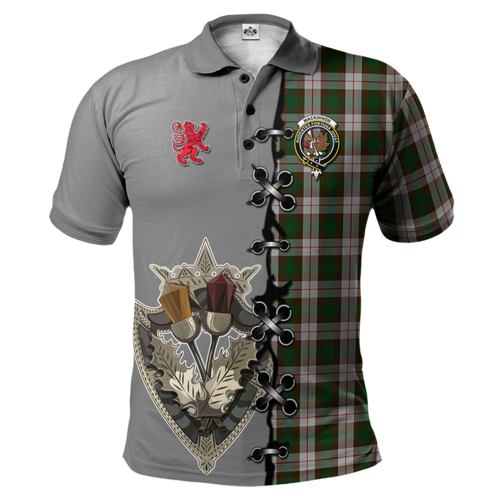 Clan MacKinnon Dress Tartan Polo Shirt - Lion Rampant And Celtic Thistle Style IM87 MacKinnon Dress Tartan Tartan Polo