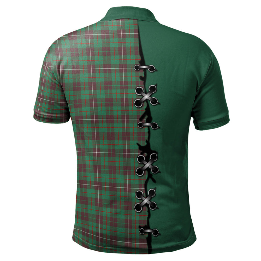 Clan MacKinnon Hunting Ancient Tartan Polo Shirt - Lion Rampant And Celtic Thistle Style FG84 MacKinnon Hunting Ancient Tartan Tartan Polo