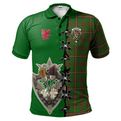 Clan MacKinnon Hunting Modern Tartan Polo Shirt - Lion Rampant And Celtic Thistle Style UH48 MacKinnon Hunting Modern Tartan Tartan Polo