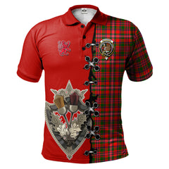 Clan MacKinnon Modern Tartan Polo Shirt - Lion Rampant And Celtic Thistle Style HC42 MacKinnon Modern Tartan Tartan Polo