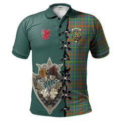 Clan MacKintosh Hunting Ancient Tartan Polo Shirt - Lion Rampant And Celtic Thistle Style RE42 MacKintosh Hunting Ancient Tartan Tartan Polo