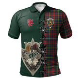 Clan MacKintosh Hunting Modern Tartan Polo Shirt - Lion Rampant And Celtic Thistle Style MS32 MacKintosh Hunting Modern Tartan Tartan Polo