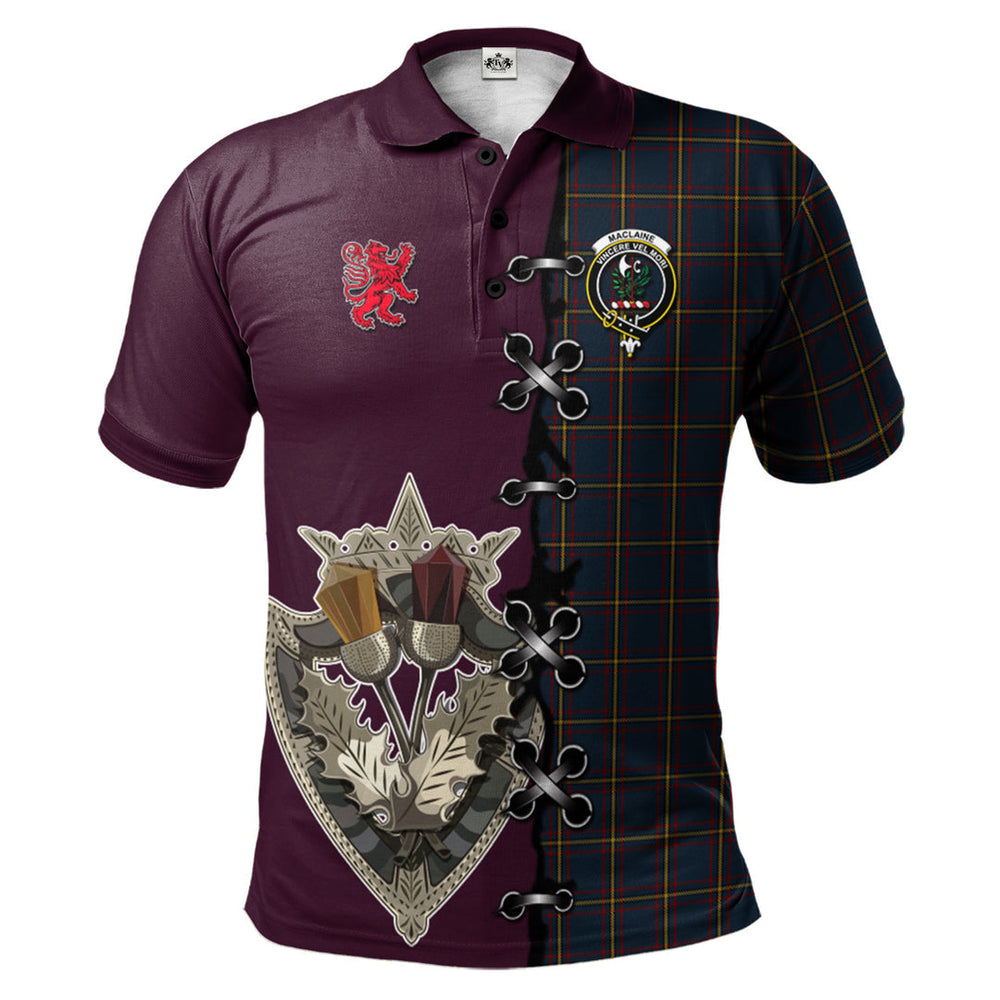 Clan MacLaine of Lochbuie Hunting Tartan Polo Shirt - Lion Rampant And Celtic Thistle Style WY52 MacLaine of Lochbuie Hunting Tartan Tartan Polo