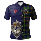 Clan MacLaren Modern Tartan Polo Shirt - Lion Rampant And Celtic Thistle Style RF69 MacLaren Modern Tartan Tartan Polo