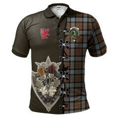 Clan MacLaren Weathered Tartan Polo Shirt - Lion Rampant And Celtic Thistle Style PQ42 MacLaren Weathered Tartan Tartan Polo