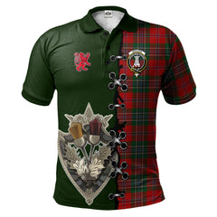 Clan MacLean Tartan Polo Shirt - Lion Rampant And Celtic Thistle Style CH47 MacLean Tartan Tartan Polo