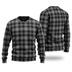 Clan MacLean Black And White Tartan Christmas Ugly Sweater FC64 MacLean Black And White Tartan Tartan Sweater